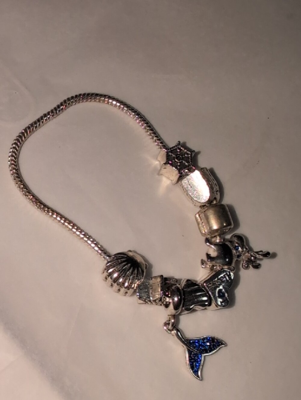 🥀3/$25🥀 I Love Alaska Silver Mermaid Charm Bracelet